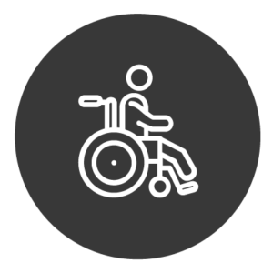 wheelchair and person icon